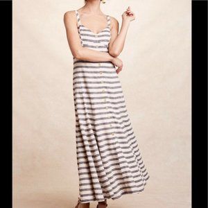 COPY - Anthropologie Sz 6 Striped Buttondown Maxi Dress by Maeve EUC